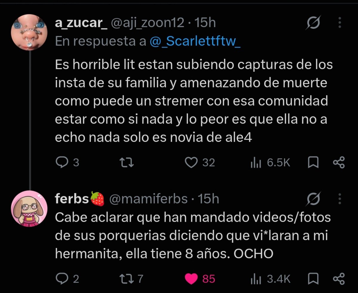 beZ_aQ's tweet photo. Perdón pero esto me da genuina rabia, no solo por lo que están pasando los participantes de la serie, si no también por lo que están sufriendo los propios devs, llegaron hasta el punto de escribir a familiares de la novia de Ale4 y amenazar con VIOLАR a su hermanita de 8 AÑOS ?? https://t.co/0hqFsmBqu9