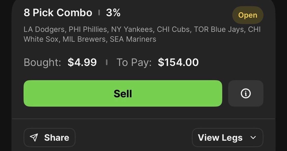 demkidsofmine's tweet photo. @DraftKings I had 8 pick $5 for $154 the Yankees don’t play &amp; after getting the other 7 correct you give me $72 when getting 7 correct was paying $132 !! It says sold but I didn’t sell anything I let it play out so can you explain to me what happen? https://t.co/ndS8yxzmLO
