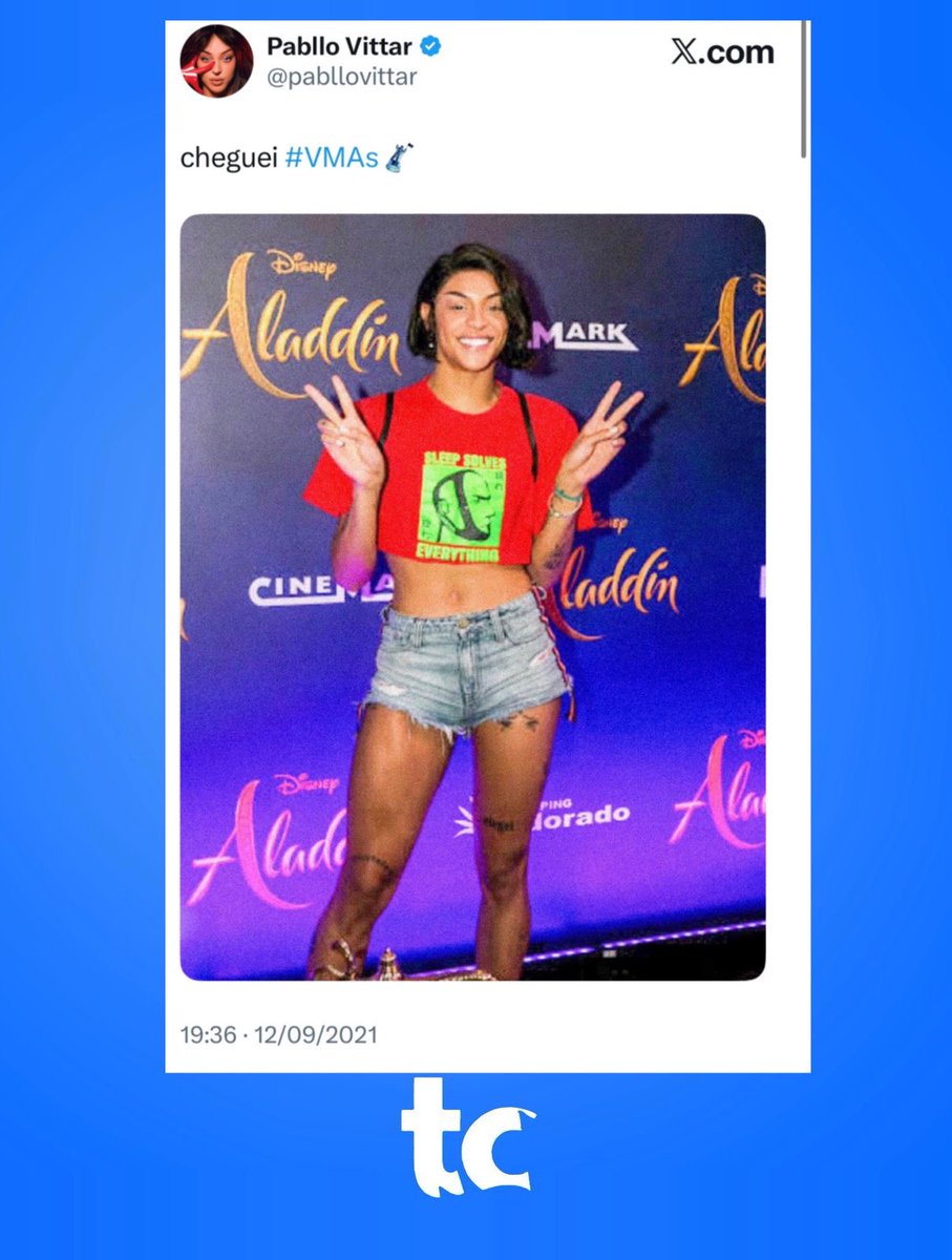 trackchartt's tweet photo. Há 5 anos atrás Pabllo Vittar brincou sobre estar no #vma e hoje ela realmente está lá. https://t.co/JiCJo49oQ0