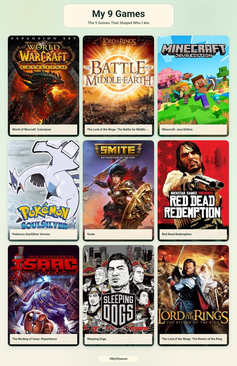 leaurdhess's tweet photo. Moi et les 9 jeux qui m'ont carrément marqué la https://t.co/HsRu1n81Vc