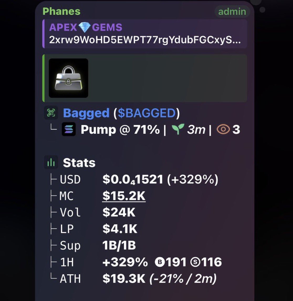 DogeMaverickn's tweet photo. $BAGGED is on my radar.

This one looks interesting.

CA:
2xrw9WoHD5EWPT77rgYdubFGCxySPQxtbP69XWmU8eBM

#Solana #SolanaMemecoins #Memecoin #FOMO https://t.co/R2cXdKeyCm