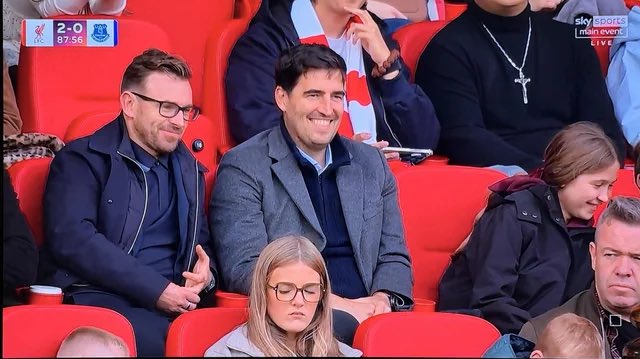 AnfieldEdition's tweet photo. Iraola: “Liverpool is not just the men’s first team. It’s everyone who wears this badge, and when Liverpool play, I want to be here. I could’ve spent today somewhere else, but being at Anfield with my family, watching the women play Everton, feels exactly where I should be.” https://t.co/zhwzUKa9NU