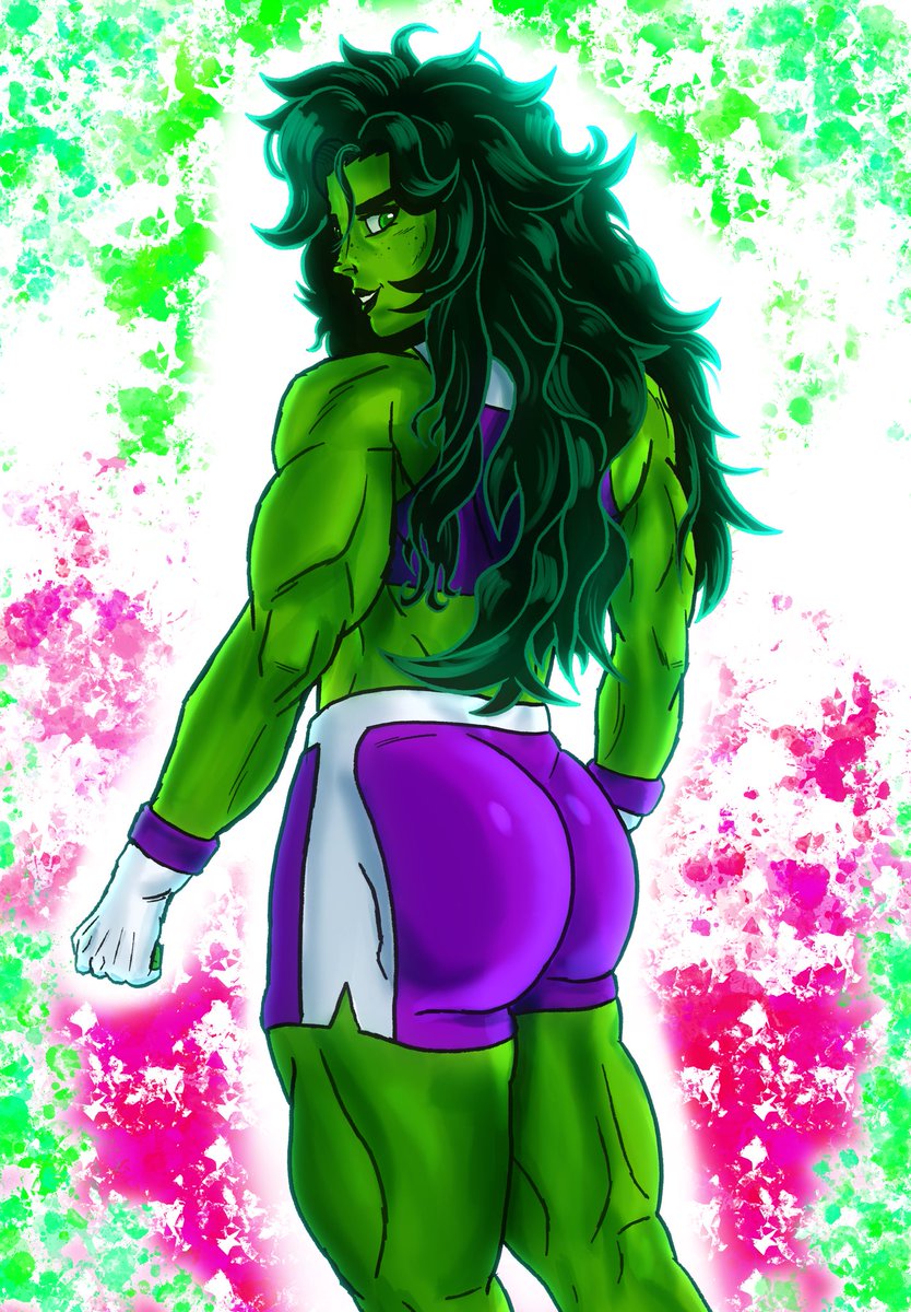 M3Landon's tweet photo. I think there should be a balance in both her being muscular from being a hulk and also keeping that frame not too bulky to where it gets into late 2010’s “Hulk” Jen territory

Part of her character is her hulk form is her feeling comfortable, Not having bruce’s emotional trauma. https://t.co/yhAiYzBFK4