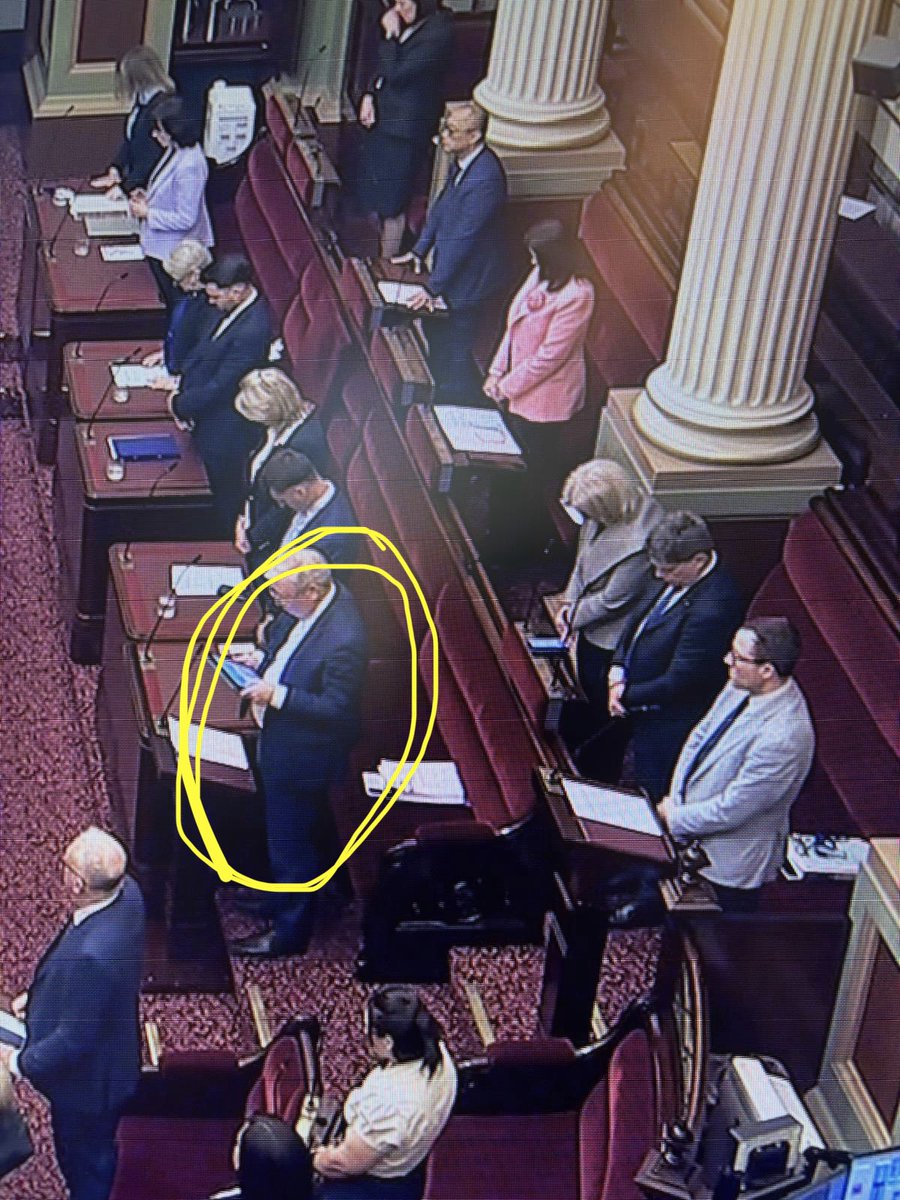 TerpsMLC's tweet photo. The last sitting week in Parliament was used by the Libs to heavily campaign. It was actually a disgraceful. Olympic level complaining with no policy. Shout out to candidates rather than doing the actual work of parliament.

Then this.  During a condolence motion, David Davis decides to watch something on his iPad, rather than pay respects.

Yep. They think they should be the next Government.

And don’t forget to take a look at Bev’s overseas travels.  Does Dave Hughes approve of that taxpayer money spend? Or is that somehow ‘different’.