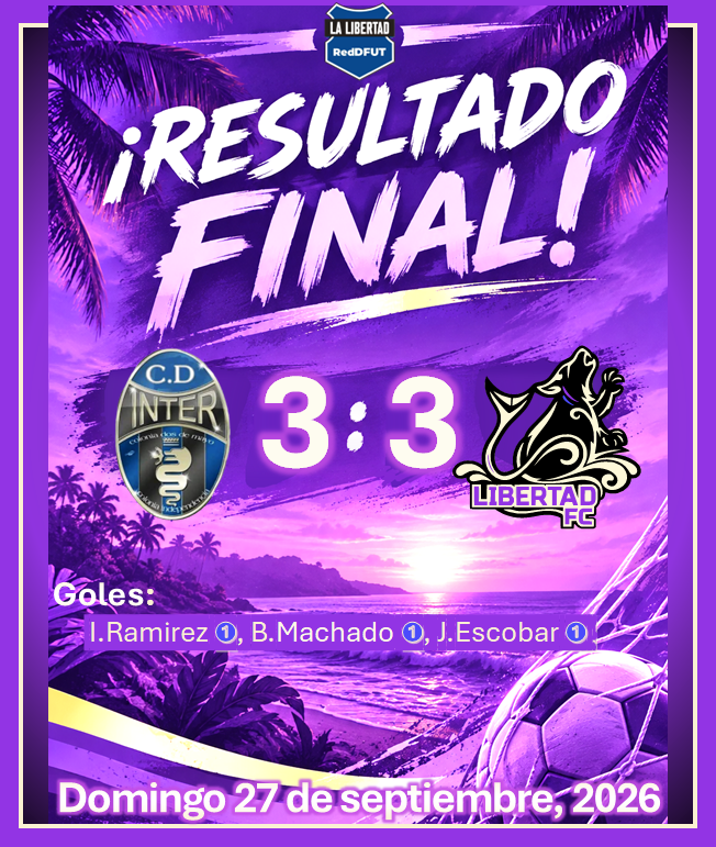 LibertadFCLobos's tweet photo. Resultado Final en la cancha 2 DE MAYO .
C.D. INTER 2 de Mayo  3 VS 3  Libertad F.C.
Un punto de visita en nuestro debut! 💜🐺⚽️🌴
#AscendiendoConLaMarea #ElSalvador https://t.co/SFk7aKP8zH