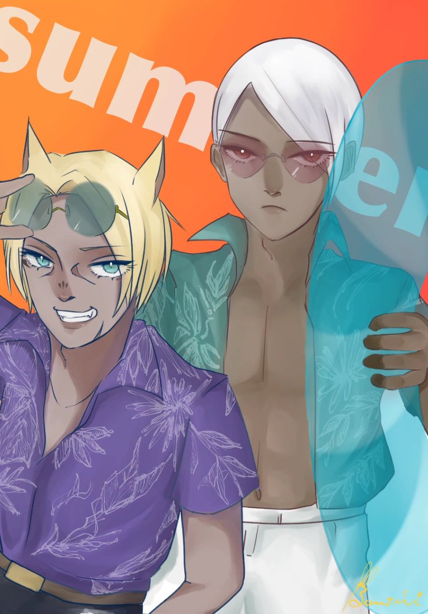 B0N_sosaku's tweet photo. もう涼しくなっちゃったねえ！
載せている絵を載せるよ🛟🕶️🏝️ https://t.co/mB8vG2OeTk