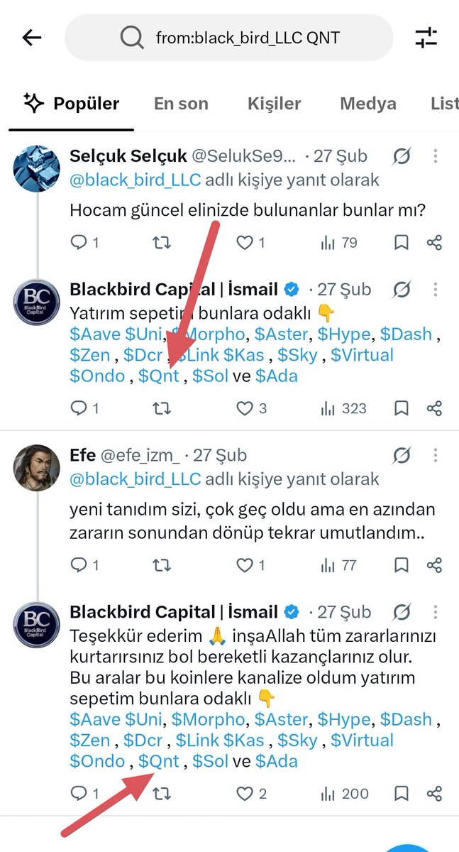 black_bird_LLC's tweet photo. $QNT | #Quant konusunda aslında söylenecek çok fazla şey yok; geçmiş paylaşımlarım zaten ortada. :)

Twitter biyomdaki linkten TG grubuma girip arama bölümüne #QNT, X hesabımın arama bölümüne ise $QNT yazmanız yeterli. Şubat ayından beri ne zaman, hangi seviyelerde ve nasıl paylaştığımı kronolojik olarak görebilirsiniz.

58$ seviyelerinde “alınabilir” dediğim TG paylaşımının ekran görüntüsünü de paylaştım; özellikle tarih ve seviyeye dikkat ederek okumanızı tavsiye ederim.

Ayrıca X hesabımda QNT diye arattığınızda, Şubat ayında paylaştığım HODL sepetimin içerisinde de QNT’nin yer aldığını göreceksiniz.

Ben her zaman potansiyeli yüksek ve kaliteli olduğuna inandığım projeleri seçici davranarak mümkün olduğunca erken paylaşmaya çalışıyorum. QNT de bunlardan biriydi.

Dünkü yükselişte 175–193$ aralığında pozisyonumu kapattım. Güzel bir düzeltme fırsatı oluşursa yeniden değerlendirmeyi düşünüyorum.

Bir pozisyondan erken çıkmam ise tamamen trade yönetimimle ilgili. Projeye ilişkin uzun vadeli görüşümle, pozisyonu nerede kapattığım birbirinden ayrı konular.

Uzun vadeli senaryomda ise güçlü bir boğa piyasasında #QNT ’nin 1.000$ seviyelerini görme potansiyeli olduğunu düşünüyorum. Bu elbette bir garanti değil; piyasa koşulları ve projenin gelişimi belirleyici olacaktır.

Kısacası, anlatmak yerine geçmiş paylaşımlara bakmak en doğrusu. Tarihler, seviyeler ve paylaşımlar orada.

Zamanında paylaşımlarımı dikkate alıp #QNT alan herkese hayırlı olsun. 🤲

#QNT #Quant #Crypto #Altcoins #Blockchain #RWA #Interoperability