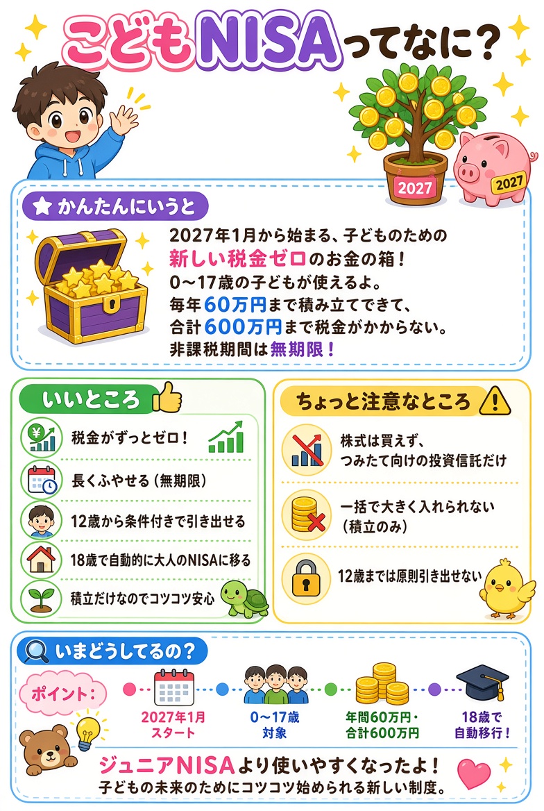 y75188743's tweet photo. 子供NISAについて、まだあまり詳しく調べてなかったからまとめてもらったよ😁

でもじゃあ普通のNISAの枠も埋まってないけど、どっちからやればいいのか？

⬇⬇⬇ https://t.co/cTSGF7AsnA