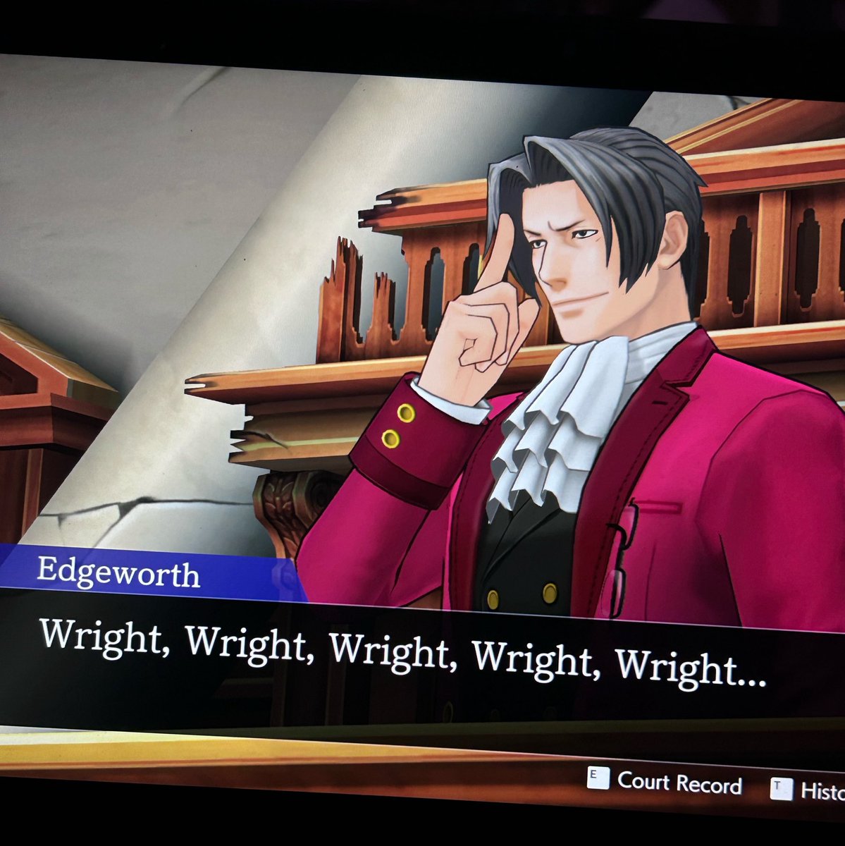 foulfellowful's tweet photo. i keep being baffled the more I play. like they really are just an old married couple at this stage. and miles gets invited to trucy’s magic shows? should i just die?? https://t.co/So3jXMIaDx