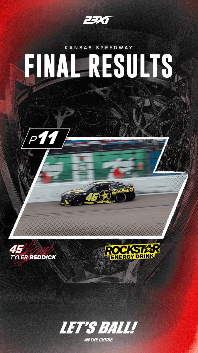 23XIRacing's tweet photo. Kansas is in the books. We came, we saw, and now we’re ready for the next one. 🏁

Final results from @kansasspeedway 

P9: @BubbaWallace 
P11: @TylerReddick 
P25: @rileyherbst 

#teamtoyota https://t.co/XY7saYfjp7
