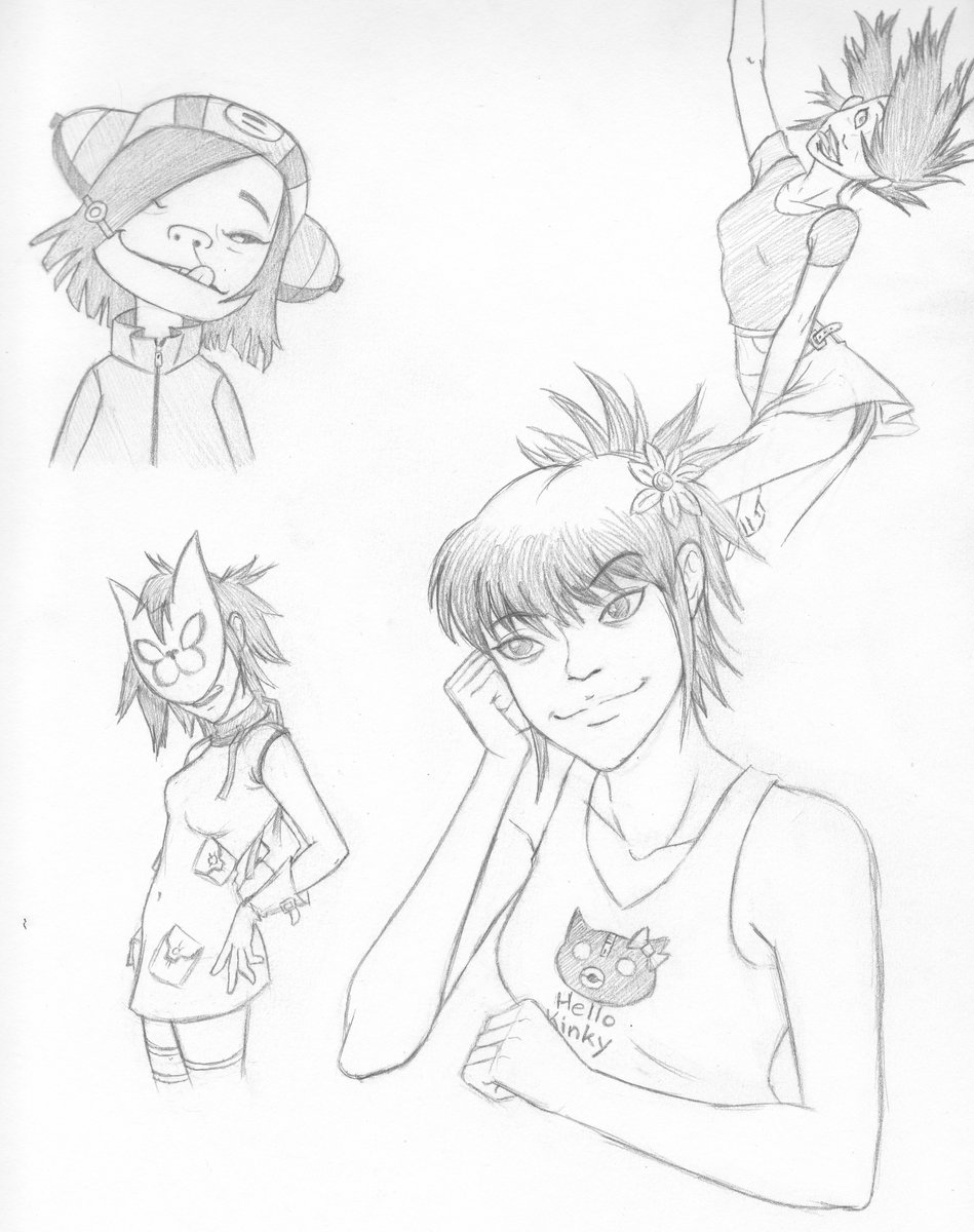 artsyxfox's tweet photo. Since I'm back on my bullshit, thought I'd share these sketches from a few years ago.

#gorillaz #gorillazfanart #sketch https://t.co/SmGJIXOfKs
