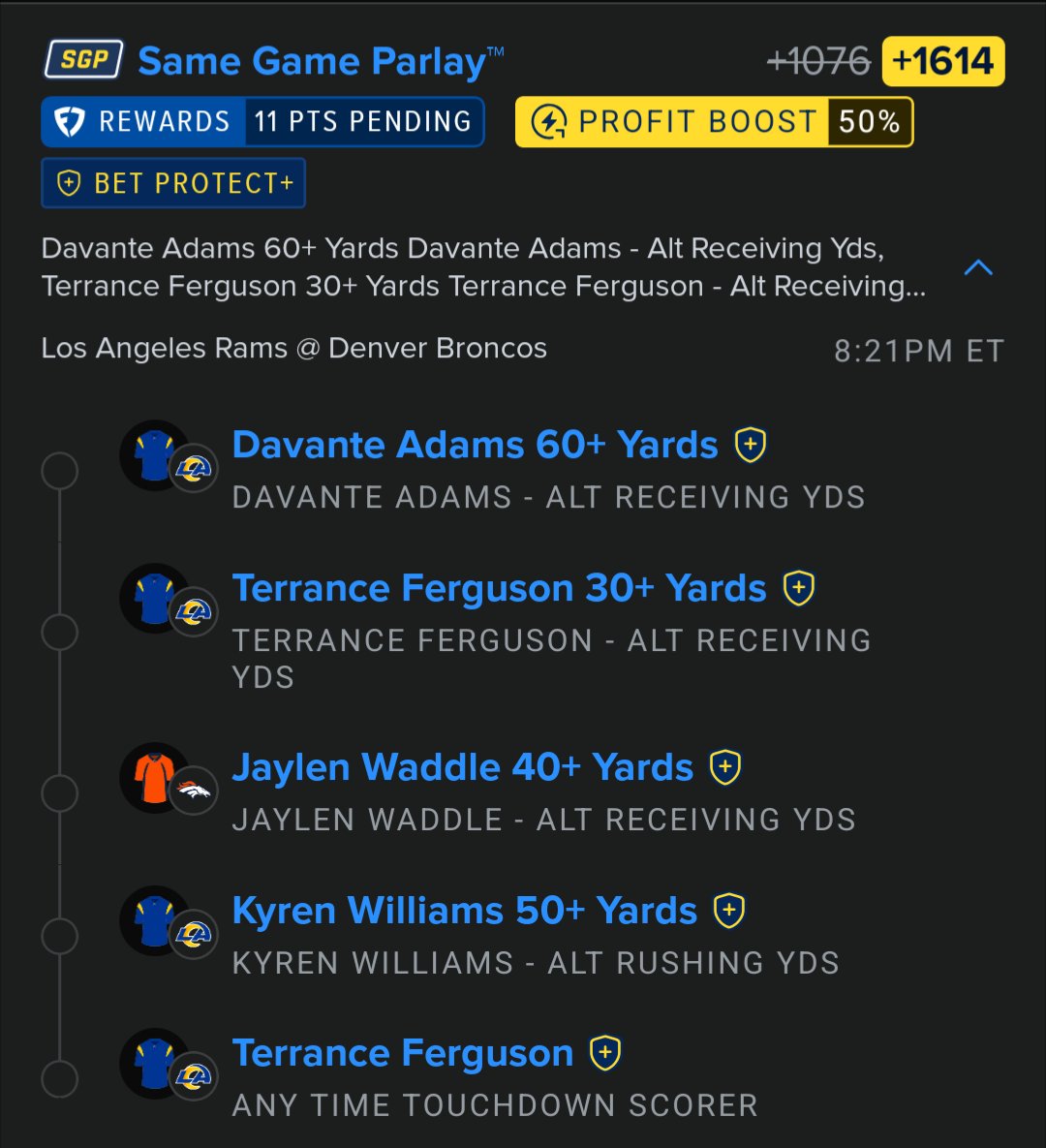 TheDollarDon's tweet photo. Sunday Night Football Parlay (1u) https://t.co/8YpIpcbbEV
