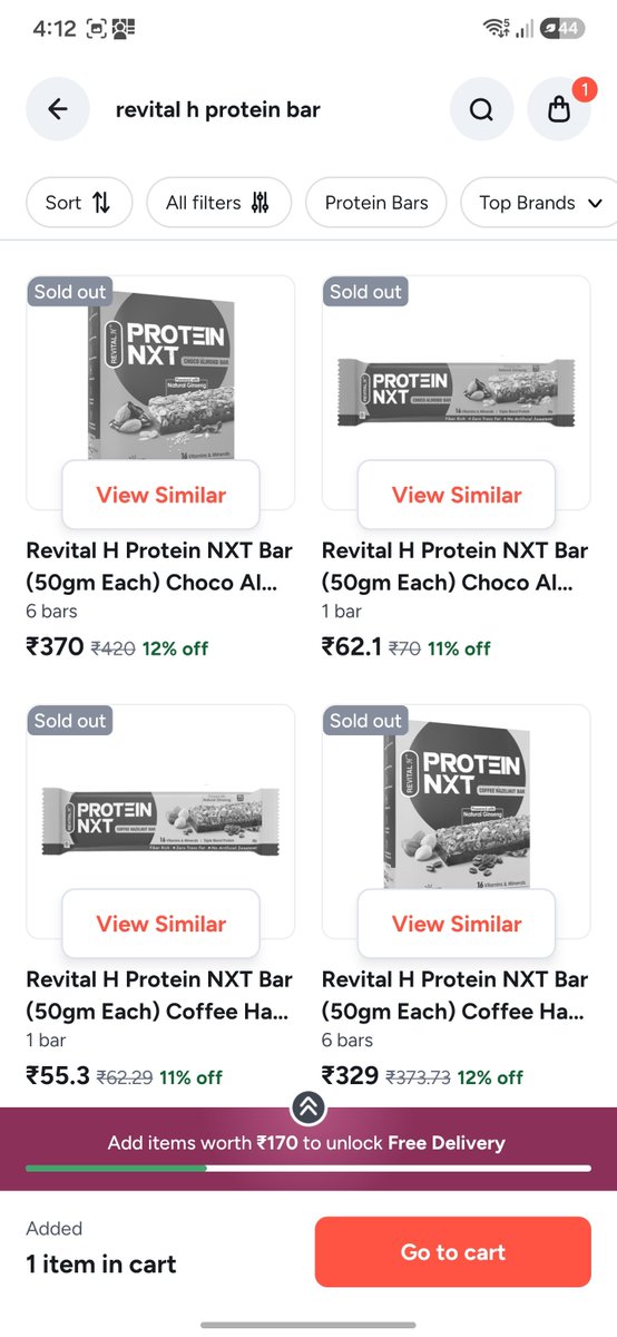 scam_alerts_ind's tweet photo. @1mgOfficial 
We refill this, i have bee looking for months but still not getting refilled in pincode 500068

Revital H protein NXT Bar https://t.co/M7kGGdyIrx
