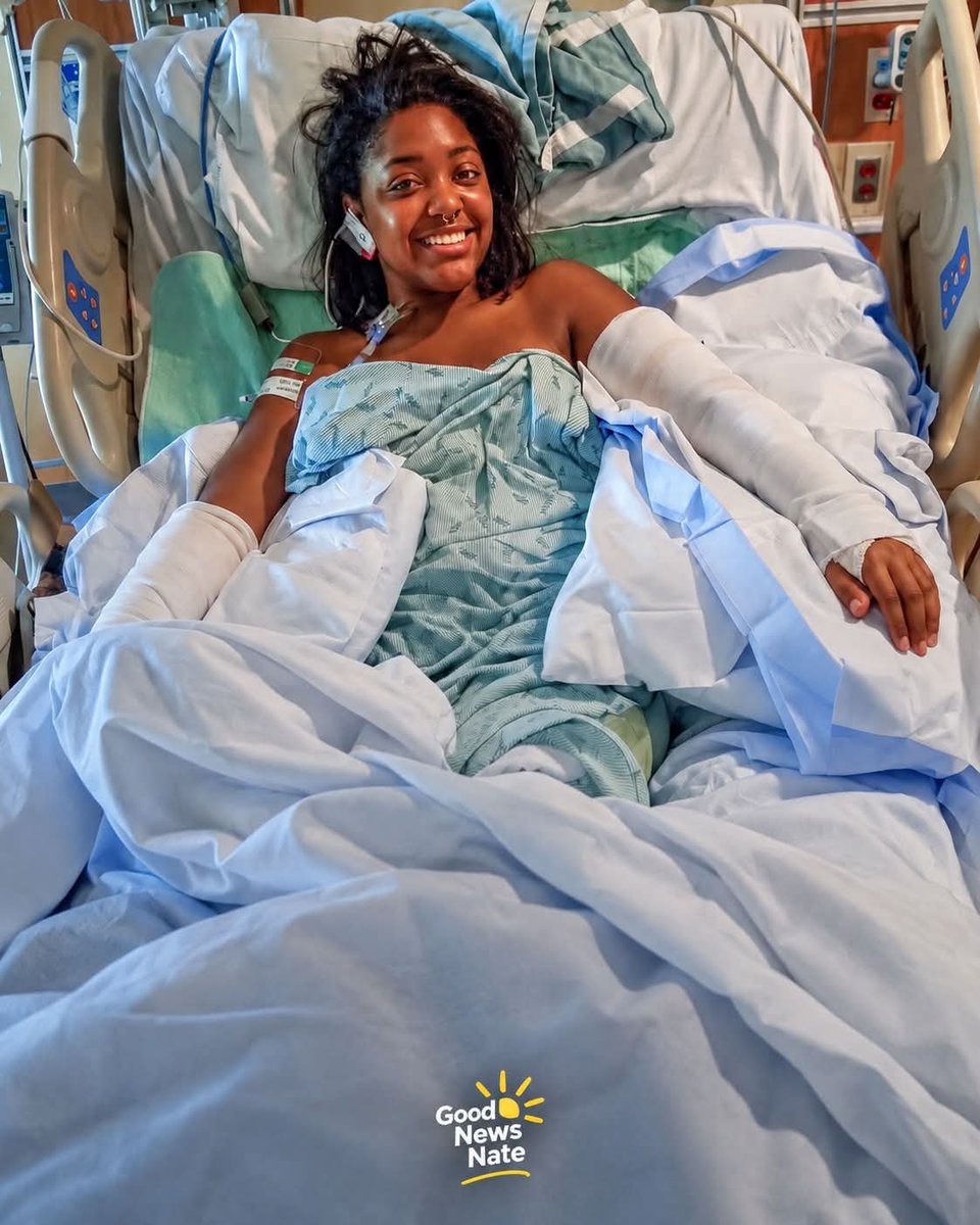 DOGEQEEN's tweet photo. Felicia Hambrick was babysitting her best friend’s three kids in Tacoma when the family’s pit bull suddenly attacked.

She was holding the 8-month-old baby when the dog knocked her to the floor.

Felicia curled her body around the baby and refused to let go.

She was bitten over and over on her arms, legs, stomach and neck, but she kept herself between the dog and the child the entire time.

The baby was never bitten once.

Felicia spent five days in the hospital and needed 94 staples to close her wounds.

She took the full force of that attack so someone else’s baby wouldn’t have to.

That is what a hero looks like.