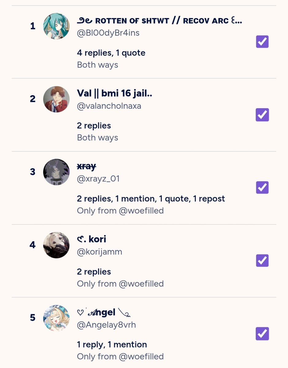 woefilled's tweet photo. Cropped, cuz it wasn't working fine idk why but my circle and my top 5!!! 
Love y'all💓 https://t.co/PHQafSzg4g