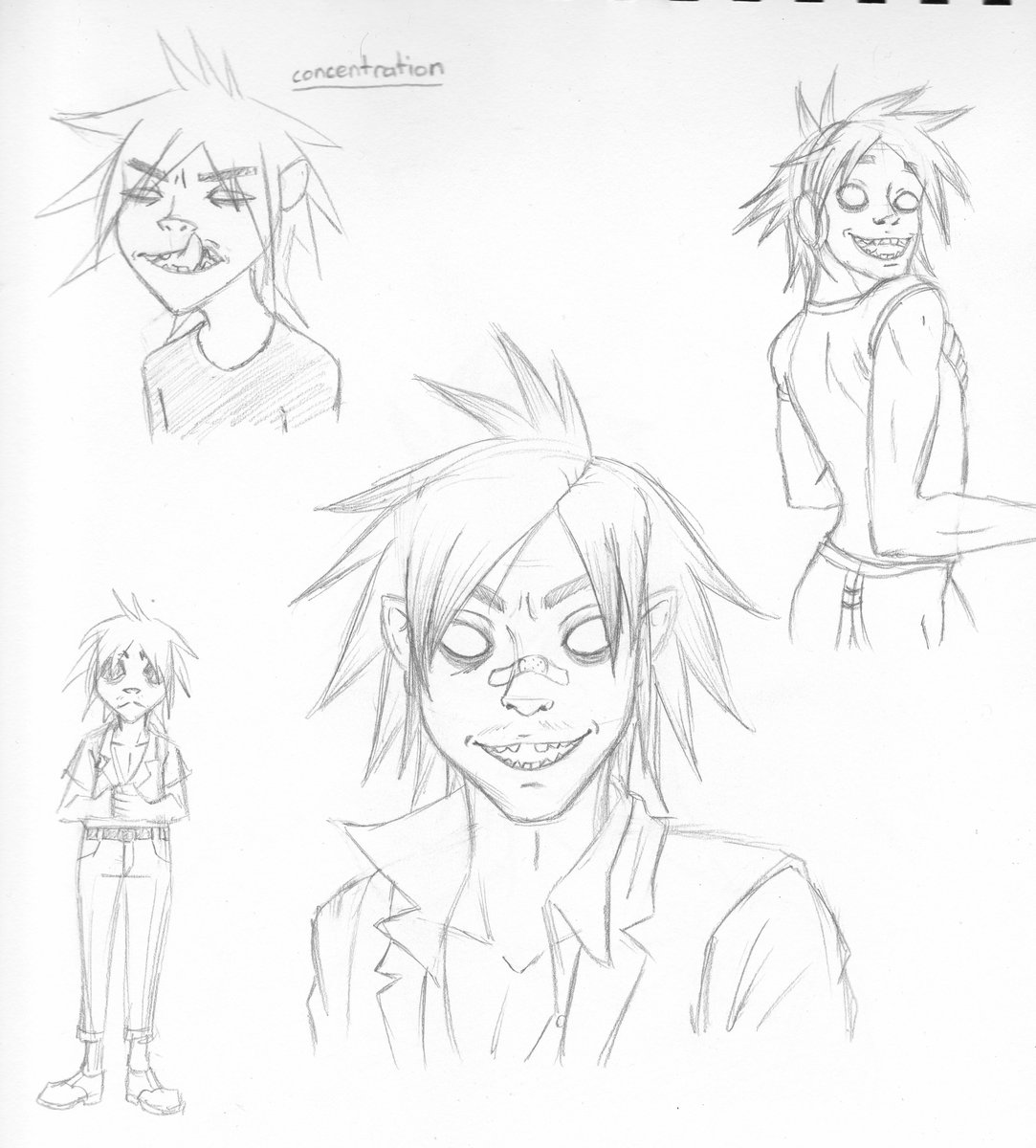 artsyxfox's tweet photo. Since I'm back on my bullshit, thought I'd share these sketches from a few years ago.

#gorillaz #gorillazfanart #sketch https://t.co/SmGJIXOfKs