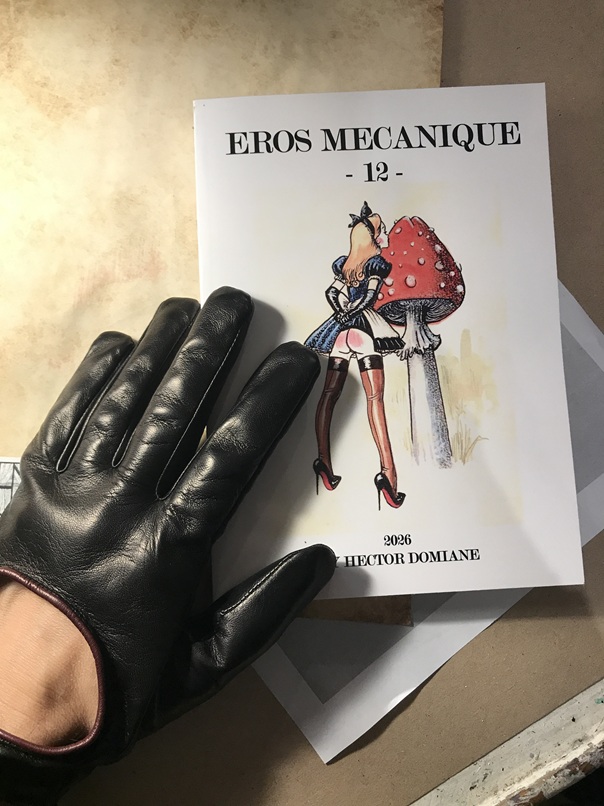 HectorDomiane's tweet photo. the chief redactor and his creature, the last #Erosmecanique number 12 about Alice in Fetishland #fetishland #aliceinwonderland #hectordomiane https://t.co/lZyPGzpcKN