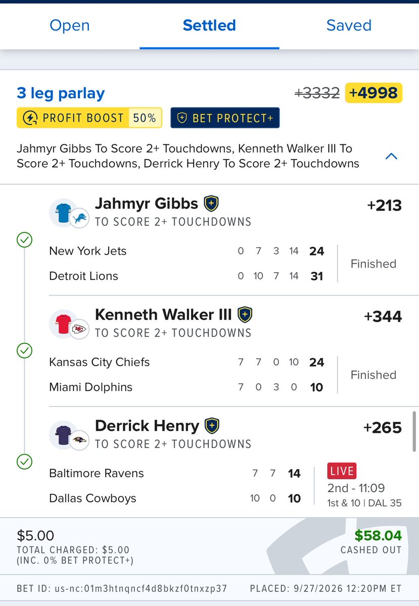 ryanmesser38's tweet photo. @CodyBrownBets Had this and cashed out early. What an L on my part. https://t.co/DImwOhyT6O