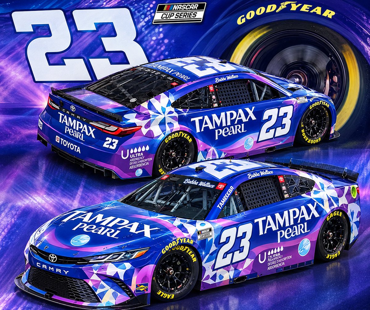 ChrisCurry13817's tweet photo. *NEW SPONSOR ALERT* 

Bubba Wallace will be sporting a new sponsor at Las Vegas as Tampax Pearl joins the team. When asked about his thoughts on this new partnership, Bubba indifferently replied, "It's fine."

Learn to not door people on the straightaway, @BubbaWallace 👍 https://t.co/0Vm8OaVXZy