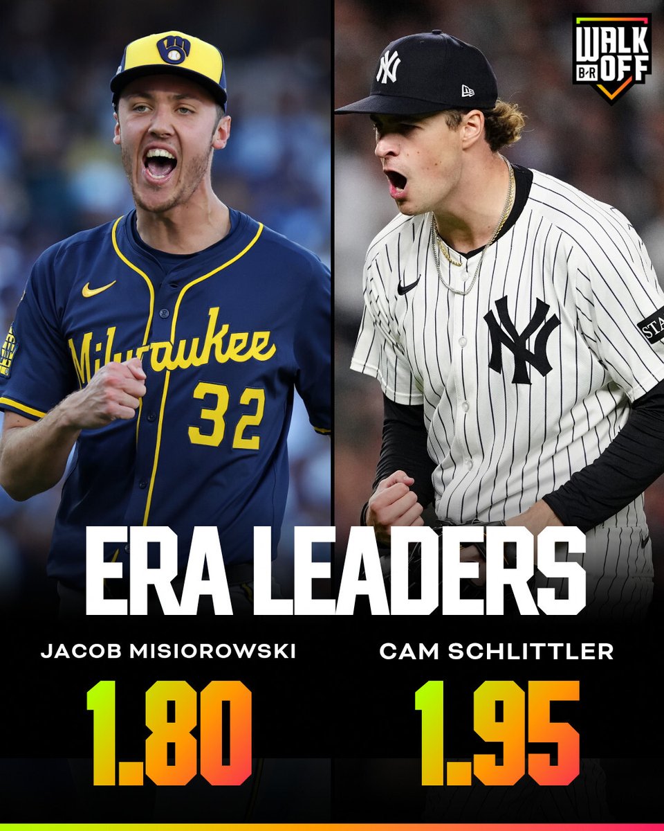 BRWalkoff's tweet photo. Jacob Misiorowski and Cam Schlittler are the 2026 ERA leaders in their respective leagues 🔥 https://t.co/5xkh8731ia