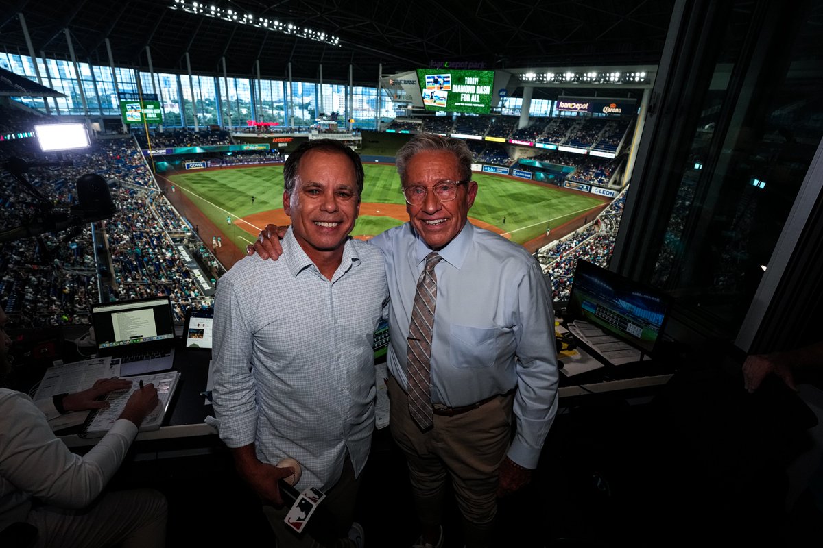 Marlins's tweet photo. Some bonds outlast the booth 🥹 https://t.co/D26opyLokG