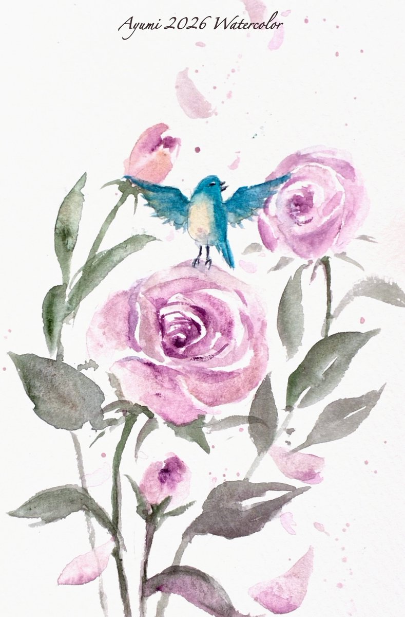 mi_yu_ami's tweet photo. 🕊️🕊｡.｡:+*💐

#透明水彩　#watercolor https://t.co/rBkqwWSk6z