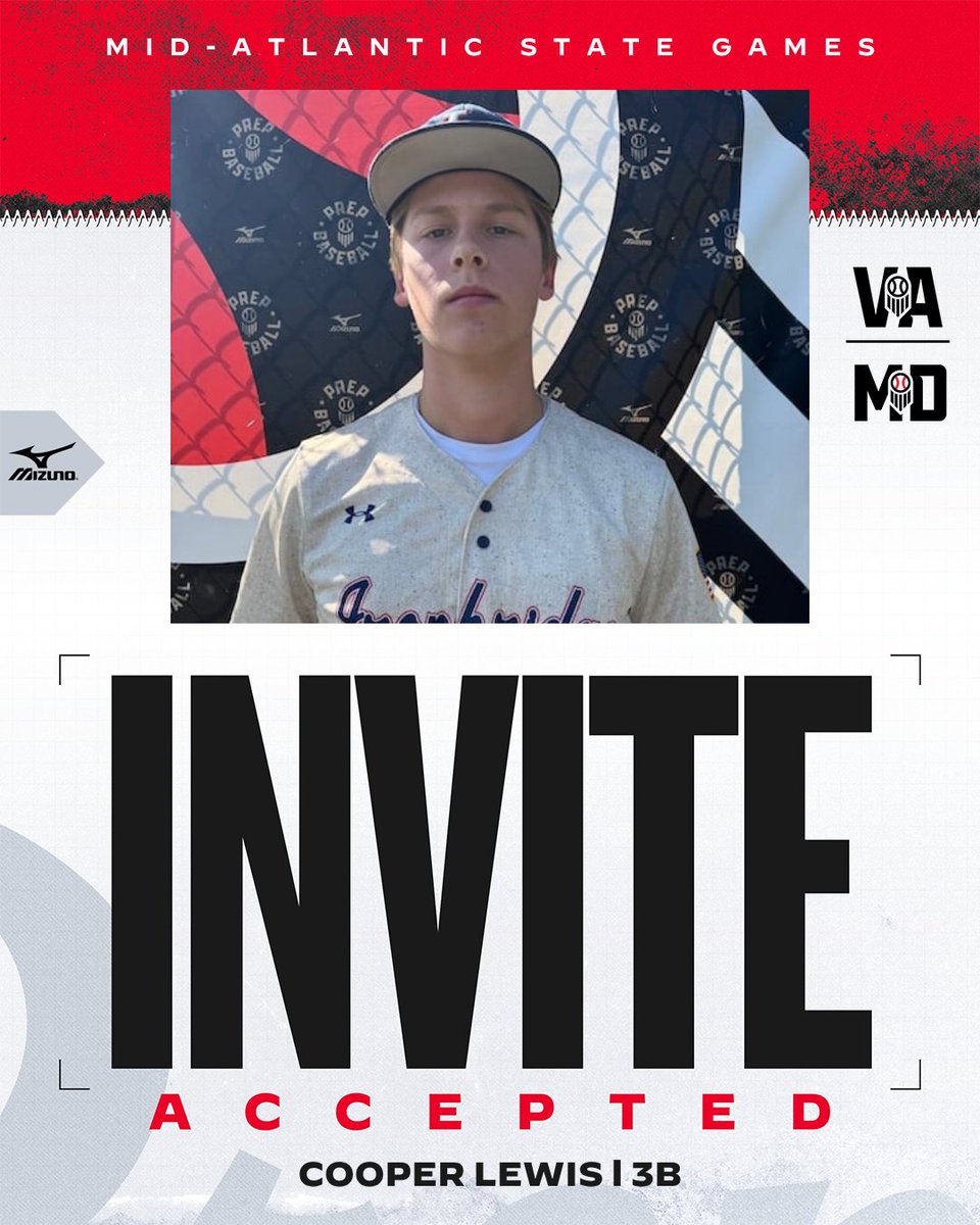 PrepBaseballVA's tweet photo. ⭐ Mid-Atlantic State Games Invite Accepted ⭐
👤 Cooper Lewis
🎓 2028
🏫 New Kent
The blockbuster event of the fall in the Mid-Atlantic is sold out.
Lewis's Profile➡️ https://t.co/JJdB0XC2nx
#MASG26 https://t.co/3Q596rVGn8