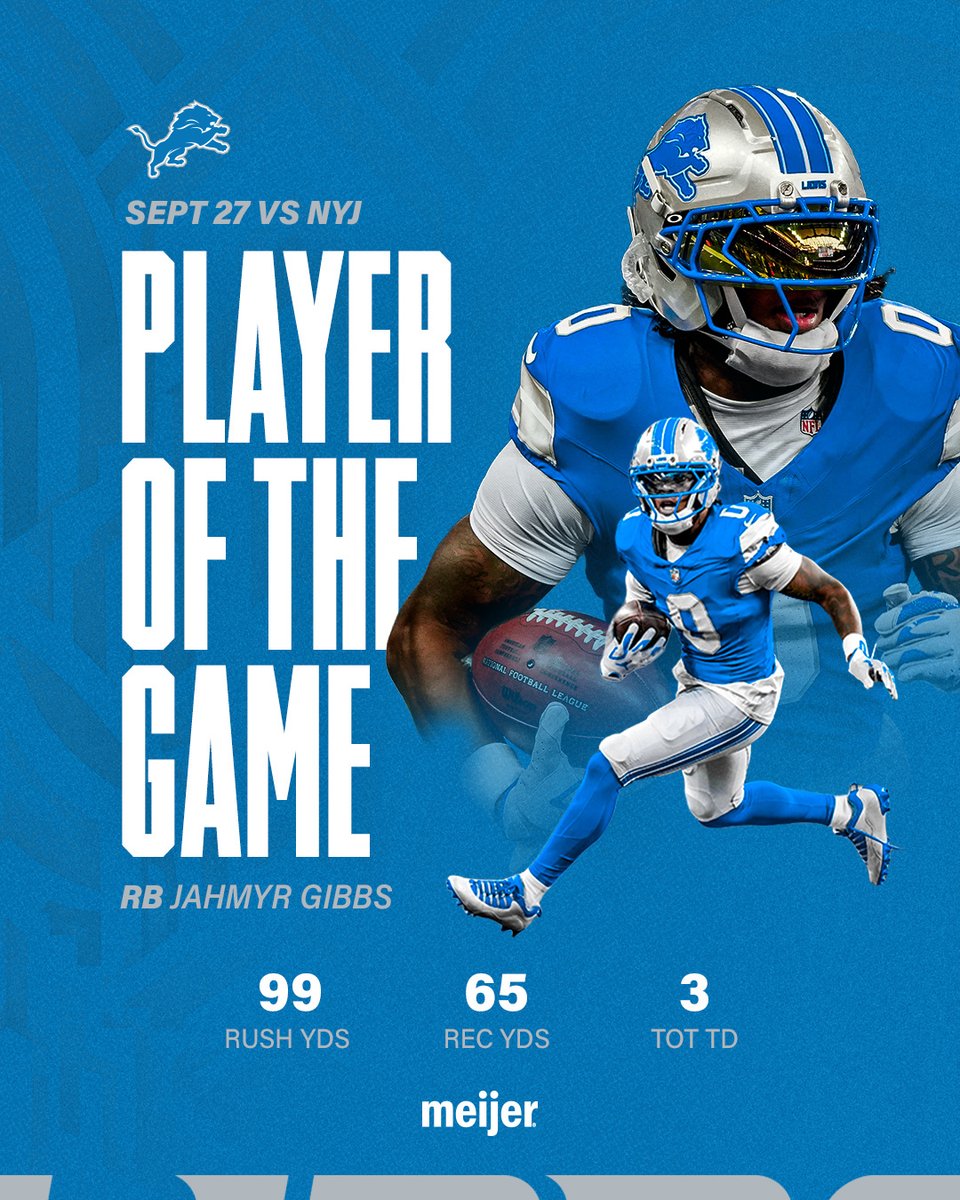 Lions's tweet photo. Jahmyr "Hat Trick" Gibbs https://t.co/m5DfIlnJUY
