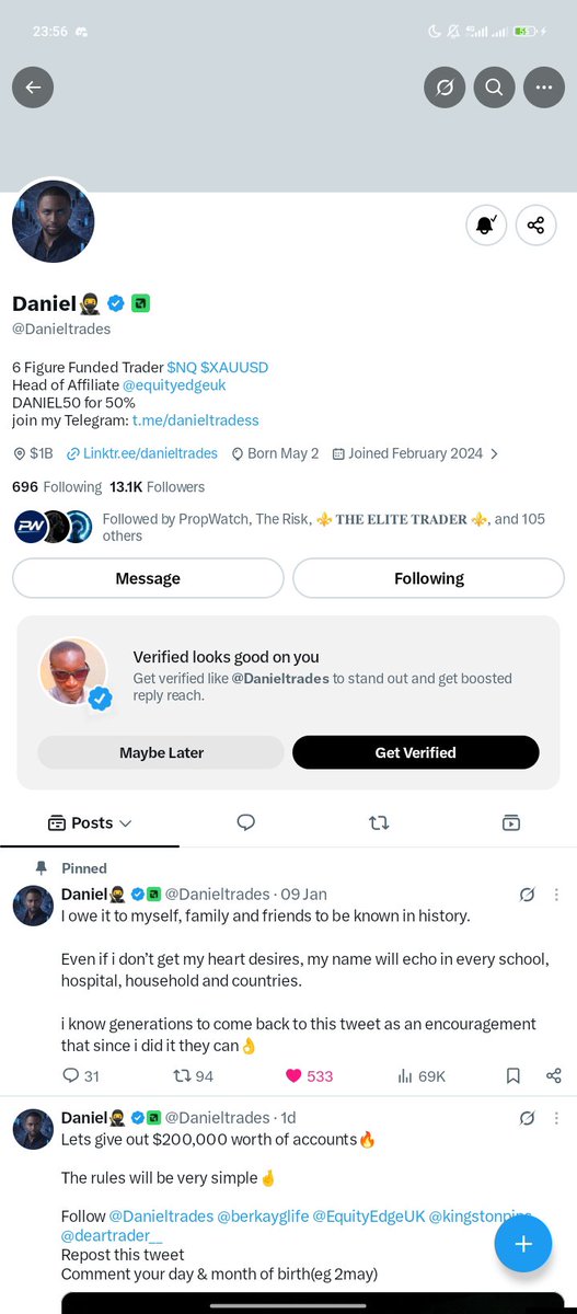 Salahudeed's tweet photo. @Danieltrades @berkayglife @EquityEdgeUK @kingstonpips @deartrader__ All tasks completed ✅ 

Following all accounts ✅ 

Date of birth: 1st July 🔥 https://t.co/ZBGsQ1LJ15