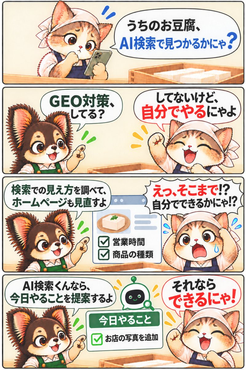 ForestronAI's tweet photo. 「AI検索対策？うちには難しそう…」
そう思っている店長さんへ。
まずは、自分のお店がどう見つかっているかを知る。
そして、今日できることを1つやる。
それなら、自分でもできる。

14日間無料で試せます👇
https://t.co/cM7oo46pAI

#店舗集客 #AI検索 #GEO https://t.co/lNudc4GWUe