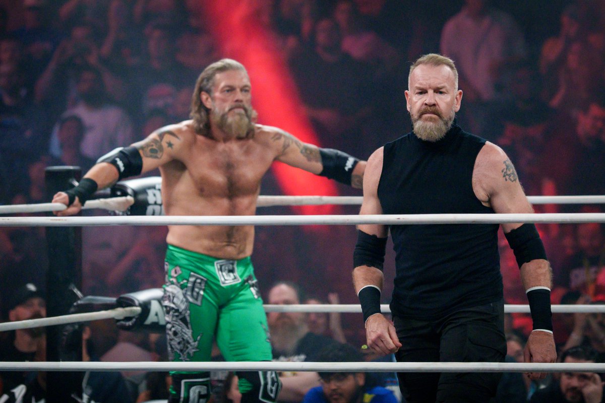 JJWilliamsWON's tweet photo. Cage &amp; Copeland. 

@Christian4Peeps 
@RatedRCope 

#AEWALLOUT https://t.co/W5HIAaahuM