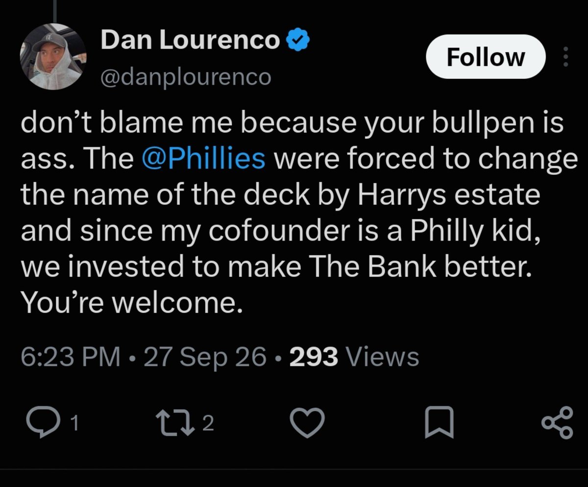 samsutliff's tweet photo. Hey @PhilliesCBP maybe we shouldn't have sponsorships from CEOs who talk about the team like this. https://t.co/zLxRT9CNzj