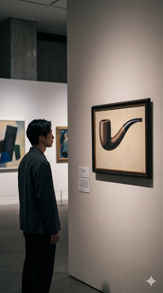 canvasnooto's tweet photo. 🎨兼丸昌也の気になるアート🎨  
マグリット「これはパイプではない」

見えてるもん、
全部ほんまやと思うなよ。

#マグリット #概念 #兼丸昌也 https://t.co/G6eme1YQdb