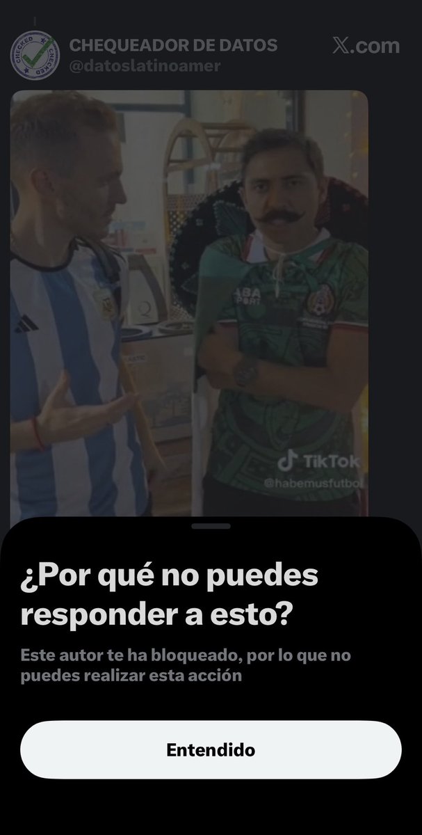 RandyMarshgjbn's tweet photo. @pixzeell @datoslatinoamer Me bloqueó el marica jajaja: 
Mierdas Argentos le quieren jugar…🖕🏻 https://t.co/d5cOb7OzLE