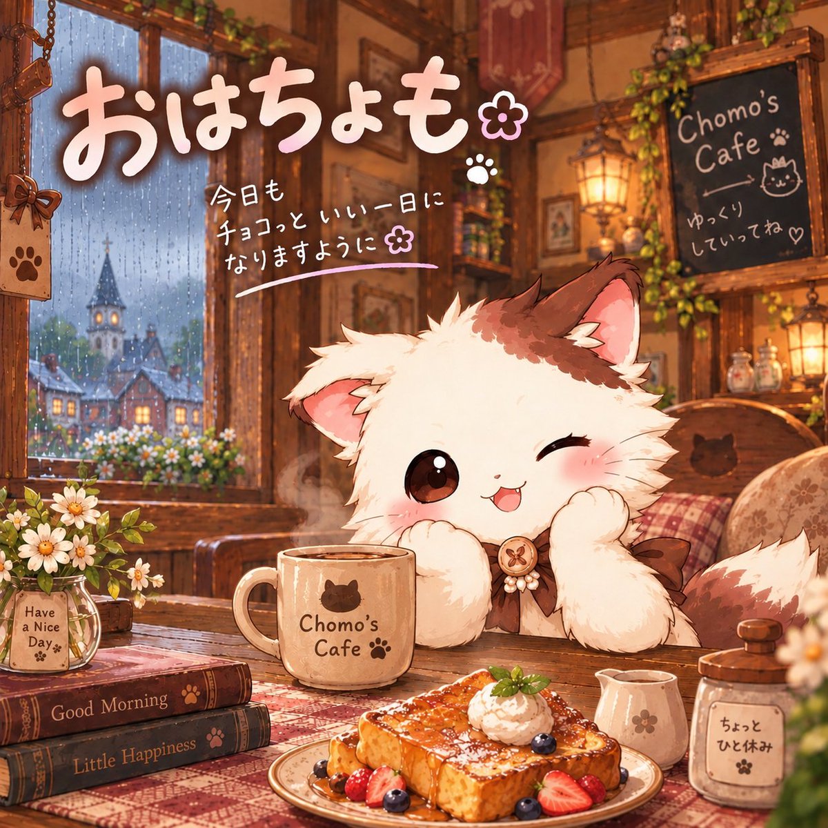 choco_chomo's tweet photo. おはちょも〜☕️🍫🐾

新しい1週間のはじまり🌱
今日は雨の月曜日だね☔️
ゆるっとスタートしよ〜🍞✨

昨日・おとといの配信が楽しすぎて、
昨夜はちょもがサモラン参加型に
初めておじゃましてきました🐟🎮

……みんなが入ってくるチャンネルの
入り方が分からなくて大変だった🤣ww

いつも参加してくれてるみんな
こんな感じだったのね…！ってなりました(*´Д｀*)
めっちゃ楽しかった〜！！
一緒に遊んでくださった皆さん、
そして参加させてくださった配信者さん、
ありがとうございました☕️🍫🐾✨

今日もちょこっといい一日になりますように☕️🍀

#おはちょも #ちょも #ちょも店長
#9月のVTuberフォロー祭り
 #VTuber感謝祭　#新人Vtuber #個人Vtuber