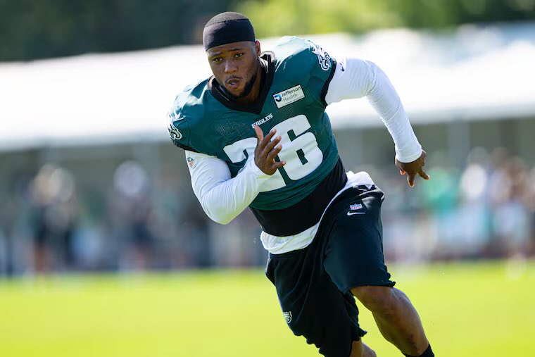 SleeperNFL's tweet photo. How many fantasy points do you need from Saquon in MNF? https://t.co/3z3Qqt7Iit
