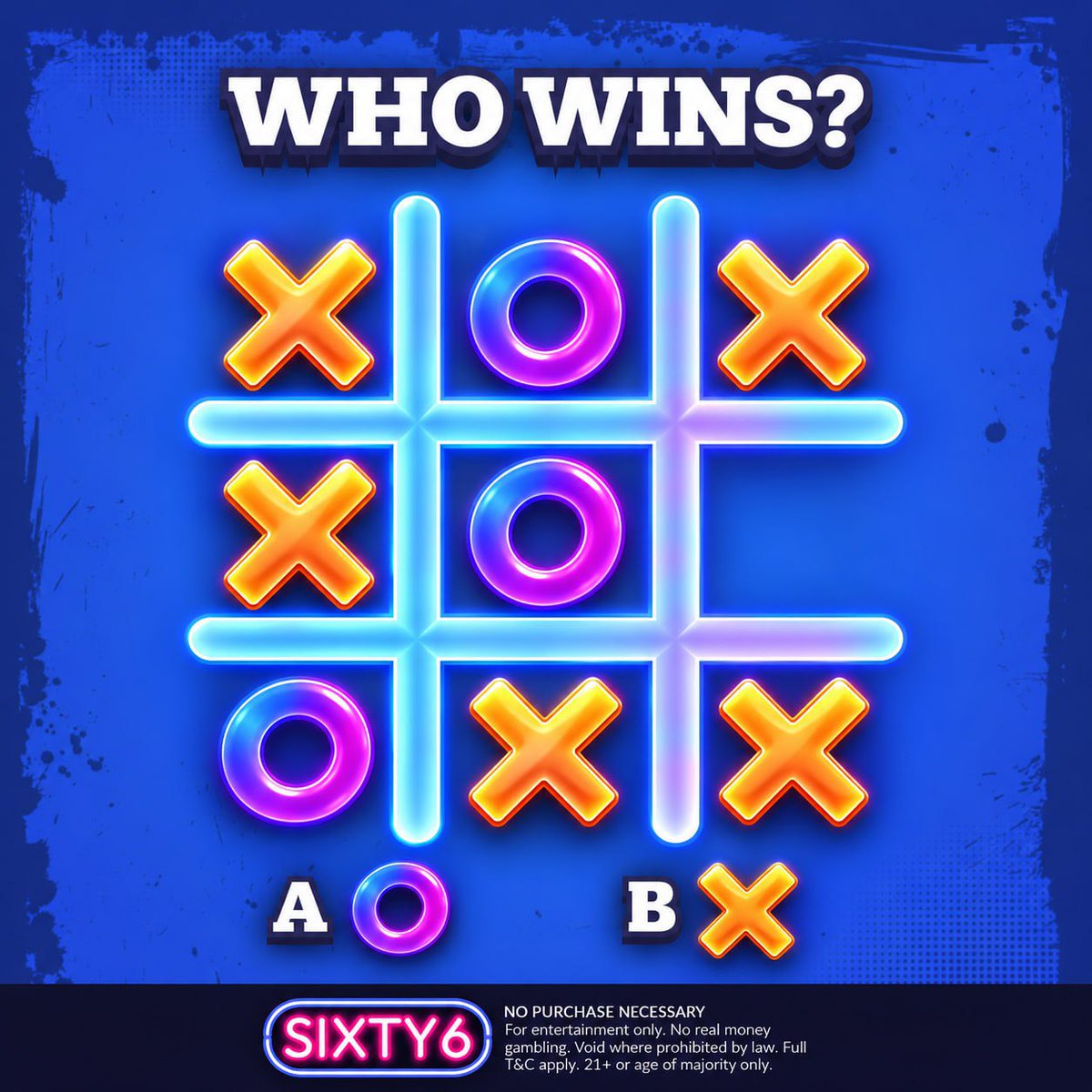 sixty6com's tweet photo. ❌⭕️ Who Wins?
🧠 Look at the board carefully — who has the winning move?
👇 Choose your answer: A — O or B — X #free #freegames #freeplay
https://t.co/zpjMjMDNZy https://t.co/UxmHvpQ6yg