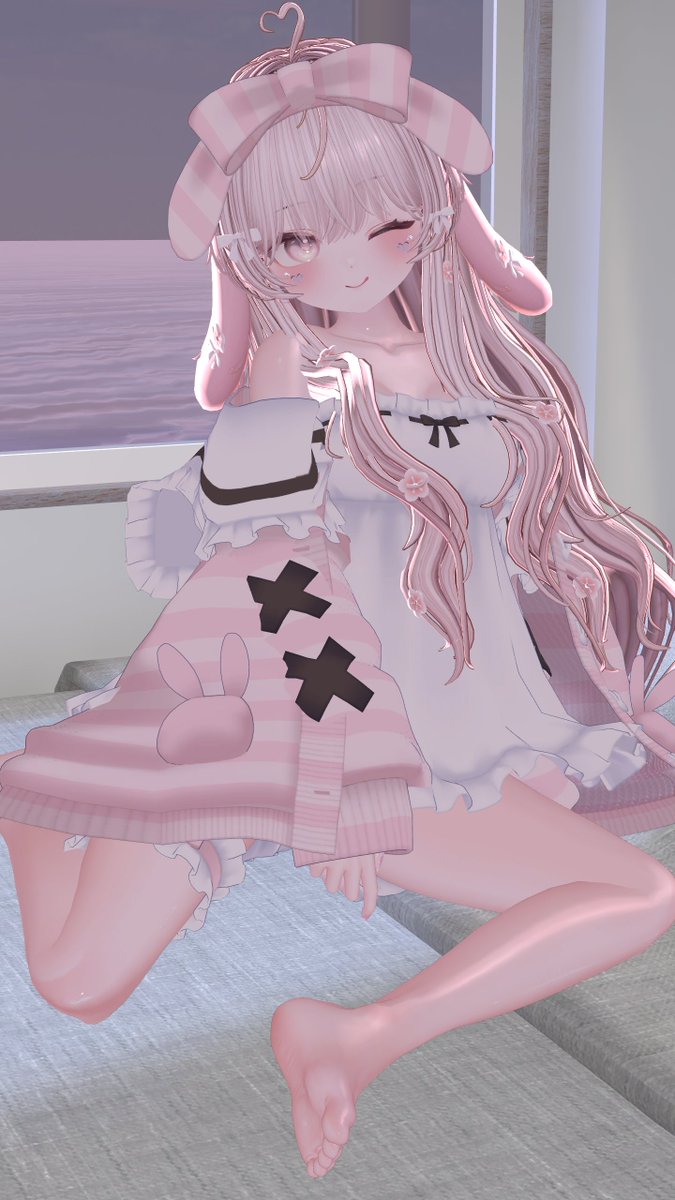 HanzawaRaven's tweet photo. おはよ～
うちのショコラちゃんにうさぎさんるーむうぇあ着せてみた～！(*'ω'*)
#Chocolate3D https://t.co/POwifqUjhd
