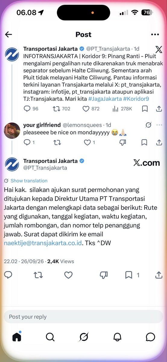 elisa_jkt's tweet photo. 98.7583% weekdays pagi terjadi kejadian di bawah pada Koridor 9. 
Saking seringnya sampai dianggap rutinitas. 

Dan anehnya, baik petinggi @PT_Transjakarta dan Pemprov @DKIJakarta sama sekali tdk lakukan perbaikan berarti. 
Masak nunggu netijen kirim surat? Pd PT yg komisarisnya teriak2 gorok leher itu? Eh masih kan, sampai hari ini gak dicopot juga oleh Gub DKI? Surat wa aja diabaikan kok sama Direktur2nya 🤭