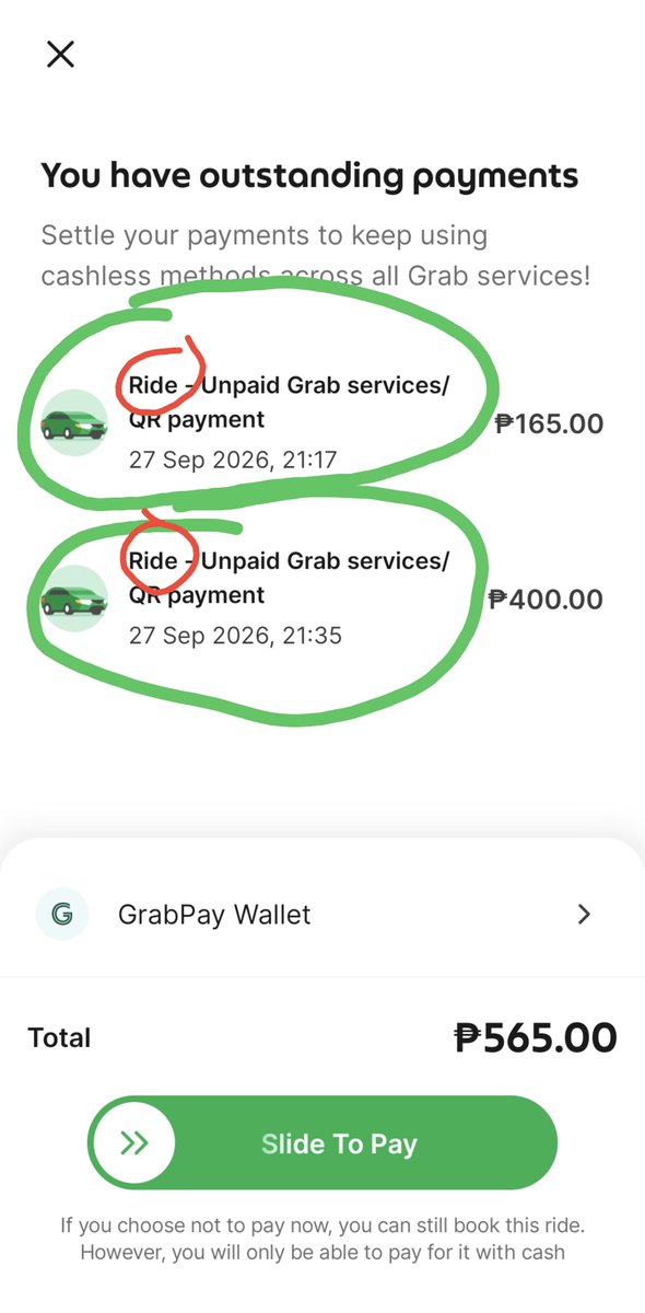 bigbadxandro's tweet photo. Bakit po ride nka lagay dito wla naman pong grab car dito samin. Ni wala nga po akong worth 400 at 165 na binayaran ko gamit ang grabpay.
@grabph https://t.co/s2hcAZcEzL