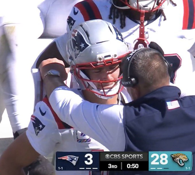 BearsOnReal's tweet photo. When Maye cries it's "Love for the game", but when Caleb cries it's "Overreacting". Alright bro. https://t.co/ZWPtWKgihL