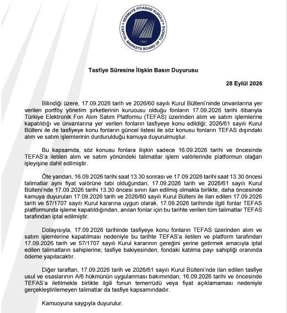 ogrenci1milyon's tweet photo. 🚨 TEFAS ve Fon Yatırımcılarının Dikkatine: Kötü Haber Geldi!

SPK kararına göre durumu netleştiriyorum:

❌ 17 Eylül 13.30 öncesi satış emri verip işlemi reddedilenler,

❌ 16 Eylül 13.30 öncesi emir verip işlemi “PLBKK” (beklemede/bloke) statüsünde asılı kalanlar…

Fon temerrüde düştüğü ve işlemi gerçekleştiremediği için maalesef çoğumuz tasfiye sürecine dahil edildik. Ödemeler tasfiye bakiyesinden, ne zaman yapılacağı belirsiz şekilde gerçekleşecek.

Hepimize büyük geçmiş olsun. 📉💸

#TEFAS #TLY #SPK #THF #TMV #DOH #TP2 #TeraMağdurlarıÇözümBekliyor