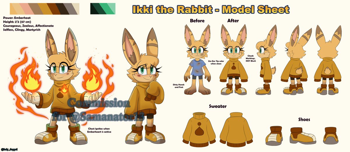 lady_doppel's tweet photo. Finished design for @samanator13! 🔥 Thank you so much for commissioning me and trusting my work. It was a pleasure redesigning Ikki! ✨🎨
#Commission #Modelsheet #SonicOC https://t.co/2ergzZSx9m