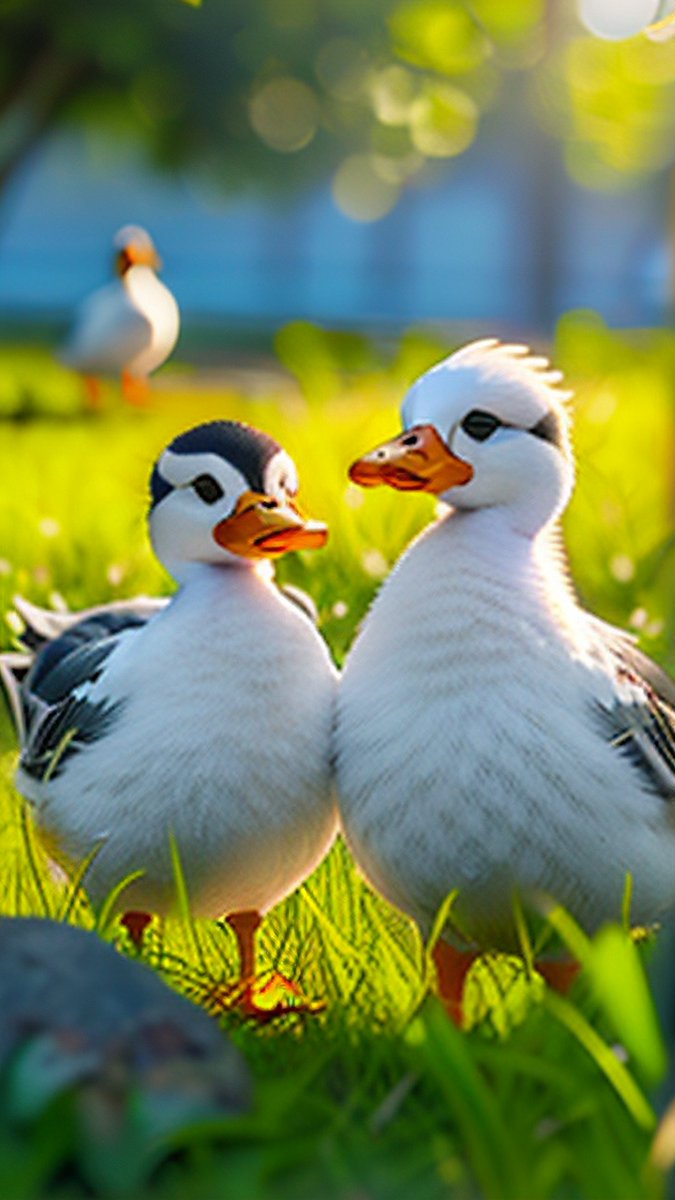 nyong_ui's tweet photo. Just spotted a cute little duck named Zhuo Juo playing with a fluffy white驹 ！So warm and lovely moment https://t.co/YGC5Kuu2Yw