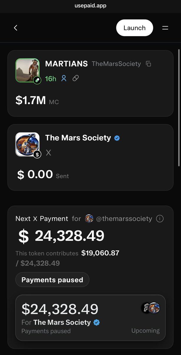 TheMarsSociety_'s tweet photo. solana:HgoScXAo4zFv5kDb6axGrwuz95FaVEcLskyDVZfo297z is a community meme token supporting @TheMarsSociety ‘s vision of human exploration and settlement of Mars.

@elonmusk donated $100,000 to the Mars Society.

Our goal is to channel our community’s meme energy into meaningful support for Mars exploration through @UsePaid 

📊 Based on the attached PAID dashboard

The total pending amount for the next X payout to @TheMarsSociety is approximately $24,000. 
Together with our community, we aim to keep growing that support.

Influencer @2442lll  has also said he plan to donate 1% of the $MARTIANS supply to @TheMarsSociety .

This is about more than trading meme coins. It’s about sharing a vision for humanity’s future on Mars and supporting an organization working to make it a reality.

We’ll continue sharing Mars-related memes and news from @TheMarsSociety to help sustain community-driven donations and support.

CA: HgoScXAo4zFv5kDb6axGrwuz95FaVEcLskyDVZfo297z