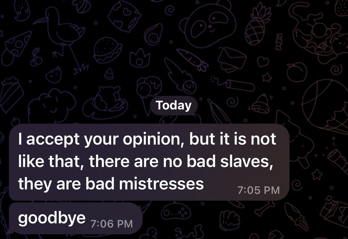 PhoenixQueenRed's tweet photo. Just for the fucking record this is incorrect there ARE bad slaves as well as bad mistresses! To call ME one because you are a time waster who doesn’t have the capacity to pay, be tasked, do rituals or do absolutely anything up and including fucking rt is hilarious. Especially since the day before you said all this other bs. You didn’t get the free kink you wanted cause you got turned down for a video call. I don’t work for free you loser go find someone who will. You give REAL slaves a bad name! Fuck you and fuck that 🖕