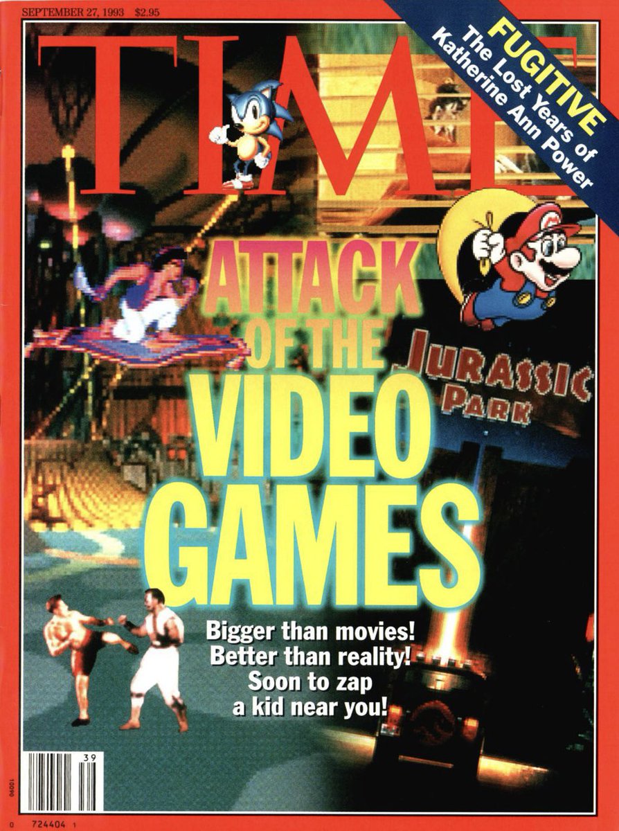 RetroNewsNow's tweet photo. TIME Magazine Cover, September 27, 1993: Attack of the Video Games https://t.co/w4Gqck8VWz