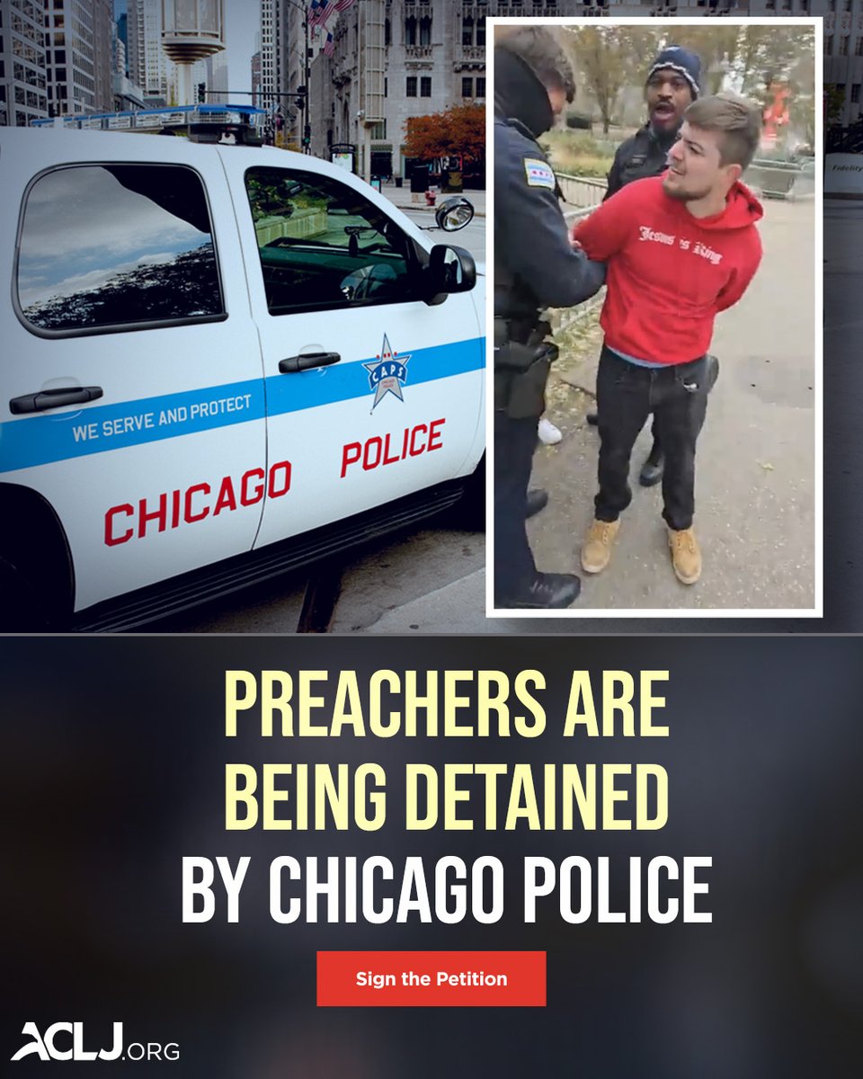 JaySekulow's tweet photo. Chicago arrested Christians for preaching the Gospel. Our team is working tirelessly as this vital case moves to trial in federal court.

Stand with these Christian preachers. Sign the petition: https://t.co/Xv7VfFDwDc https://t.co/ktm5I8F6F8