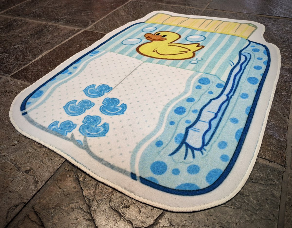 SmokeyAussie's tweet photo. Ducky Bath time set! Pre order🧼🛁🦆 

Now available at @OhMyGrowl_Shop 

Rug + towel available in different rug sizes! 

Towel will also be available at BFC26 https://t.co/Cmr1EykbXN