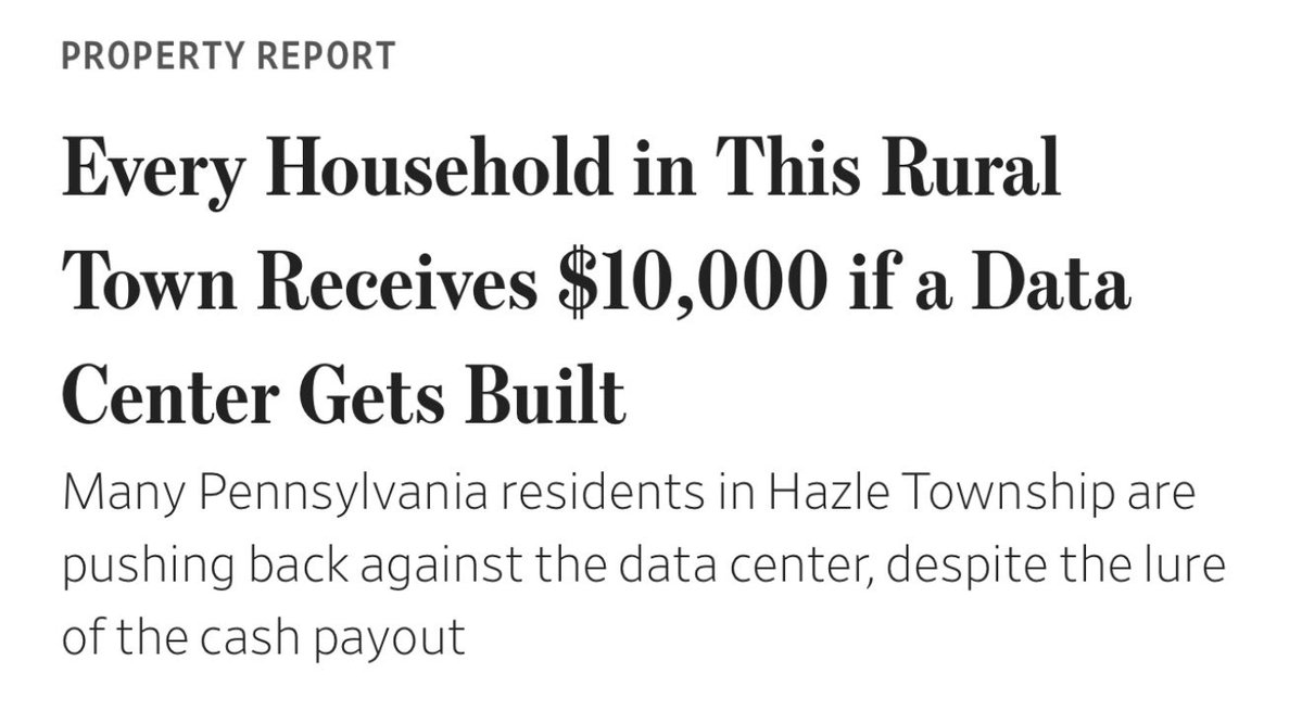 rareliquidity's tweet photo. Would you accept $10K for a data center to be built in your town? The median income per household is $60K here. https://t.co/5bS2H1tVbA